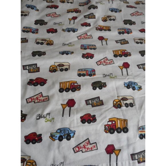 Car Truck Bus theme Full flat Sheet cotton blend - Picture 1 of 5